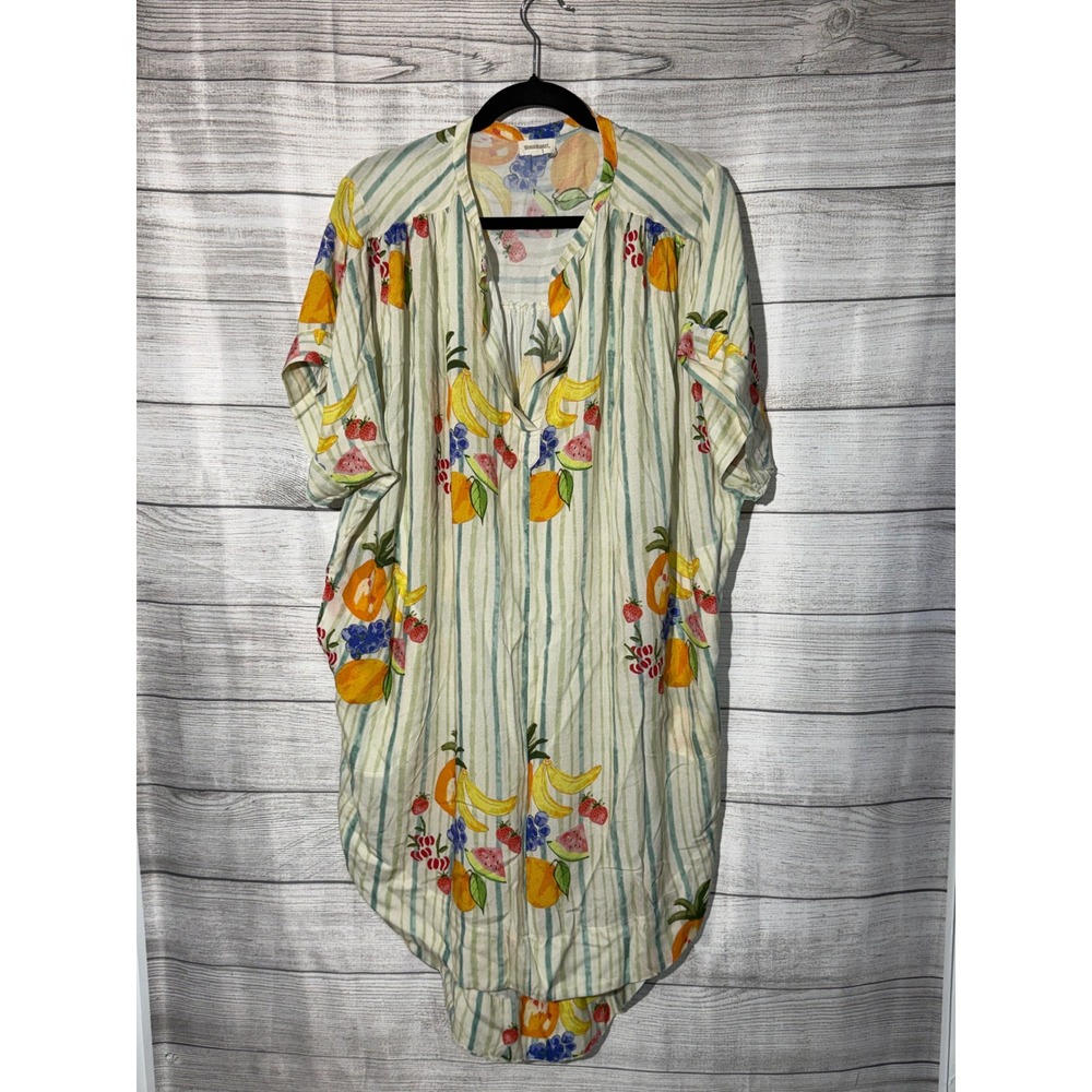 World Market Fruit Print Pajama Dress Womens OS Boho Tropical Loungewear